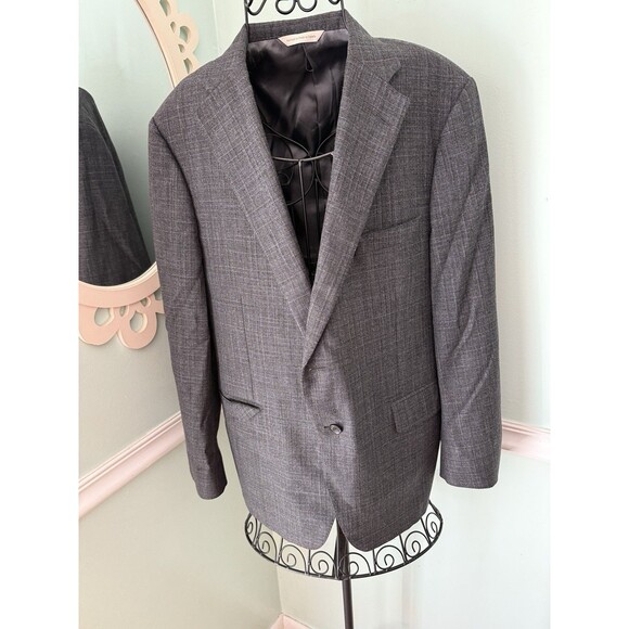 Samuelsohn Men’s Gray Wool Blazer 44 Short Beckett Model Sport Coat Classic Fit - Picture 1 of 7